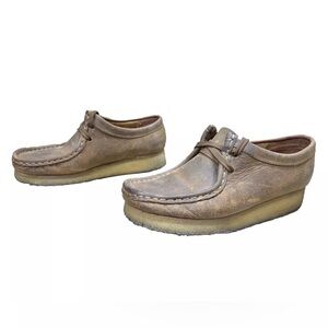 Clarks Originals Wallabees Womens Sz 6 Leather Lace Shoes Chukka Gum Crepe Sole